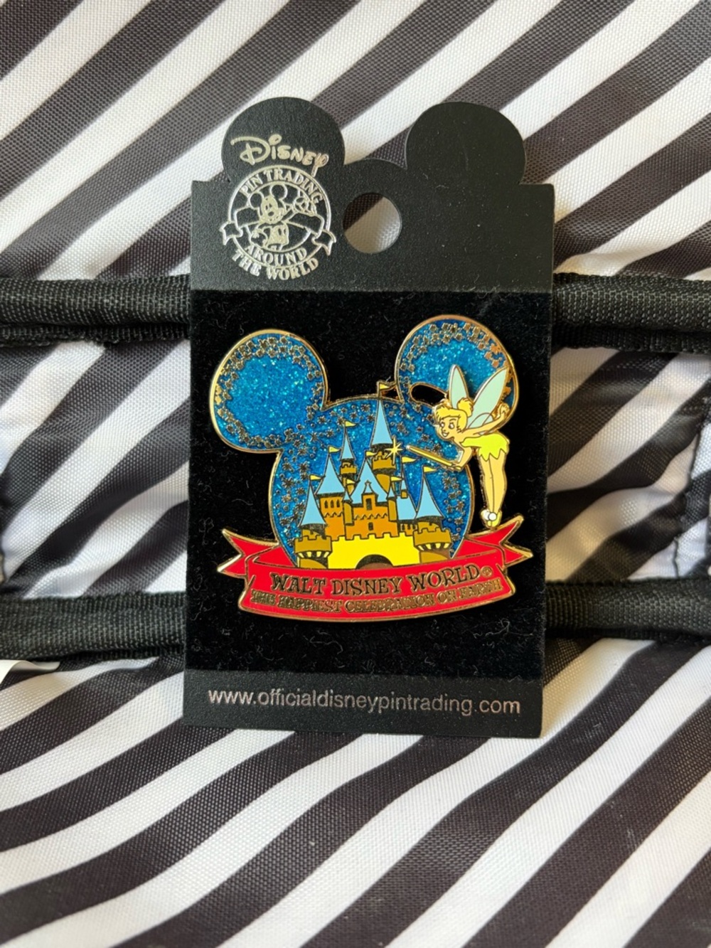 Disney Tinker Bell Castle Glitter Pin - Blue, Yellow, Red